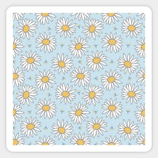 swedish daisies on light blue Sticker